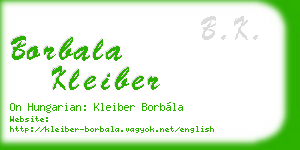 borbala kleiber business card